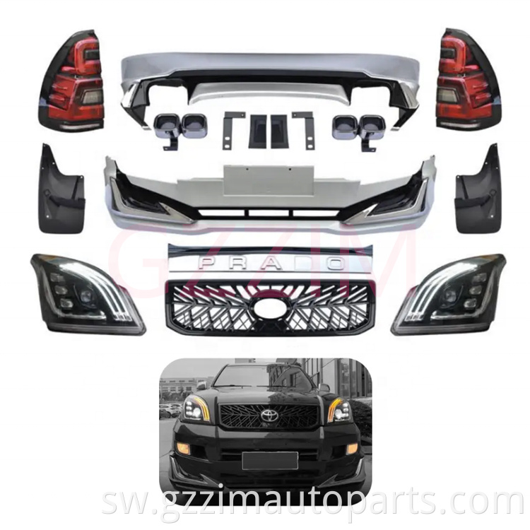 New Product Car Bumper Grille Modellista Body Kit For Fj120 Upgrade To Land Cruiser Prado 2003 2009 Fj120 Trd Sport Style1